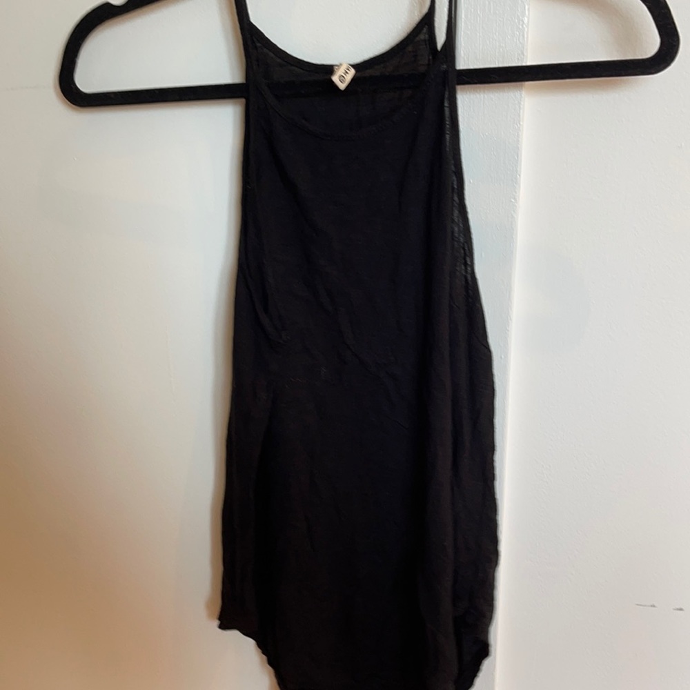 High neck black super soft tank